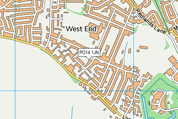 PO14 1JN map - OS VectorMap District (Ordnance Survey)