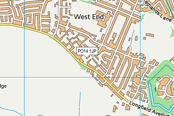 PO14 1JP map - OS VectorMap District (Ordnance Survey)