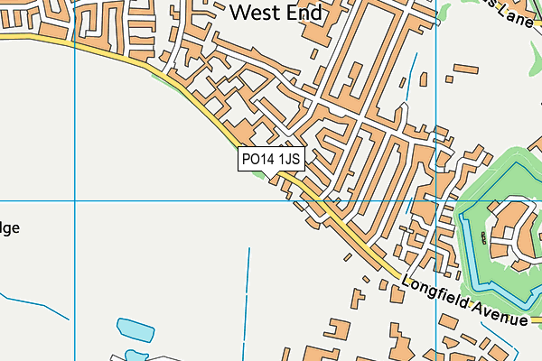 PO14 1JS map - OS VectorMap District (Ordnance Survey)