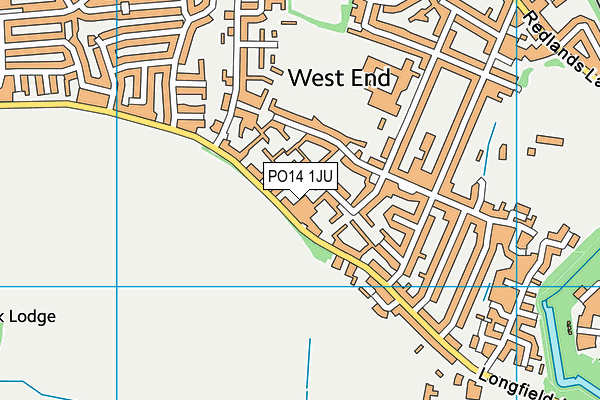 PO14 1JU map - OS VectorMap District (Ordnance Survey)