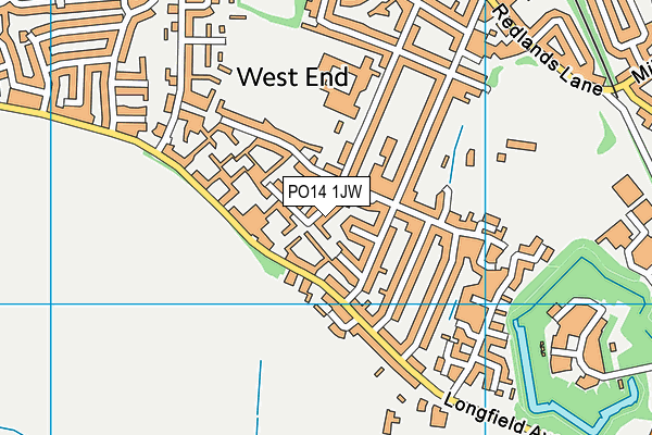 PO14 1JW map - OS VectorMap District (Ordnance Survey)