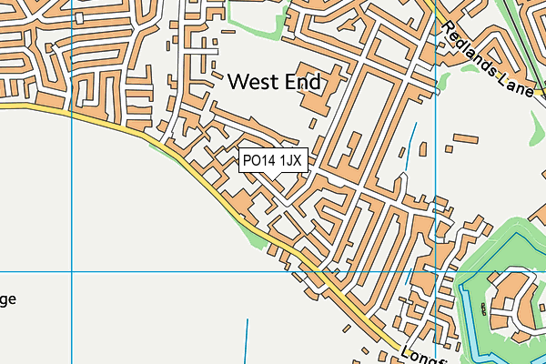 PO14 1JX map - OS VectorMap District (Ordnance Survey)
