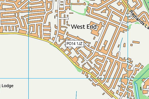 PO14 1JZ map - OS VectorMap District (Ordnance Survey)