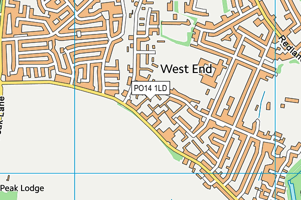 PO14 1LD map - OS VectorMap District (Ordnance Survey)