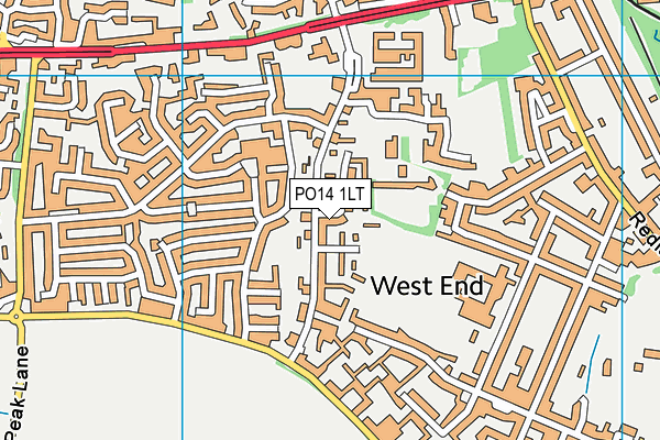 PO14 1LT map - OS VectorMap District (Ordnance Survey)