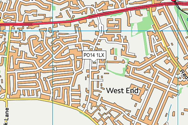 PO14 1LX map - OS VectorMap District (Ordnance Survey)