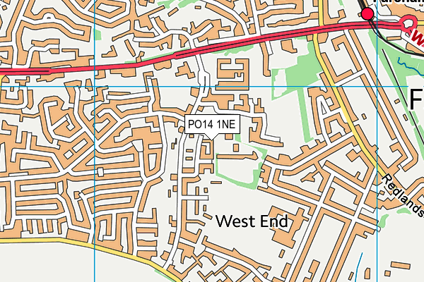 PO14 1NE map - OS VectorMap District (Ordnance Survey)