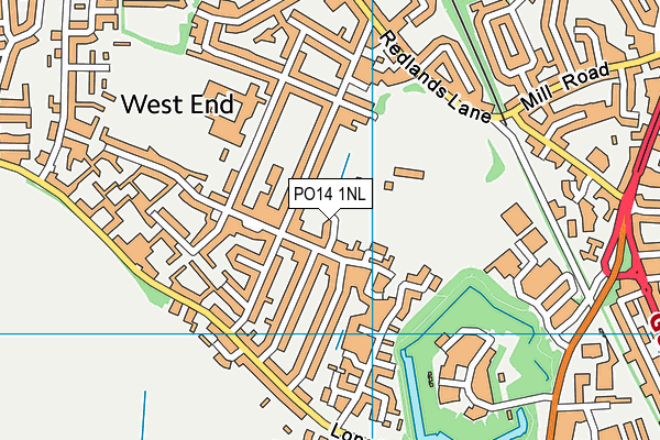 PO14 1NL map - OS VectorMap District (Ordnance Survey)