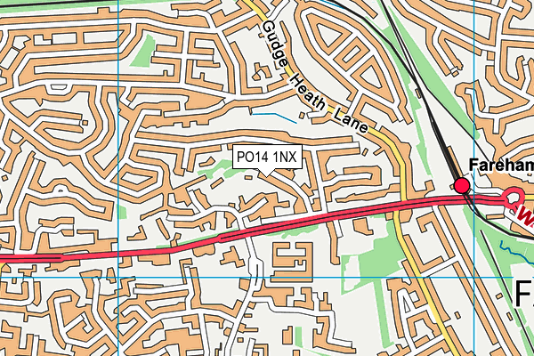 PO14 1NX map - OS VectorMap District (Ordnance Survey)