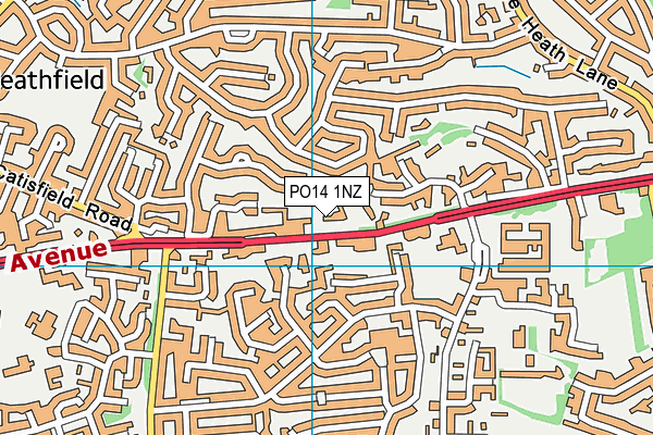 PO14 1NZ map - OS VectorMap District (Ordnance Survey)