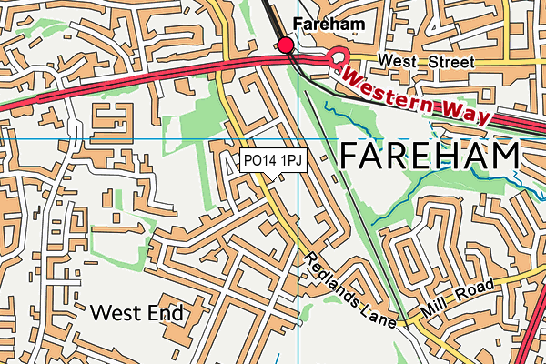 PO14 1PJ map - OS VectorMap District (Ordnance Survey)