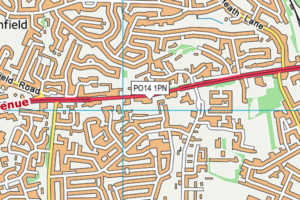 PO14 1PN map - OS VectorMap District (Ordnance Survey)