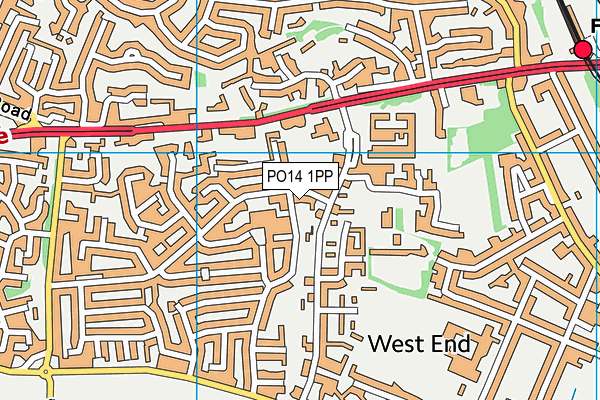 PO14 1PP map - OS VectorMap District (Ordnance Survey)