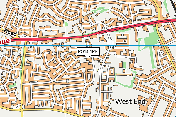 PO14 1PR map - OS VectorMap District (Ordnance Survey)