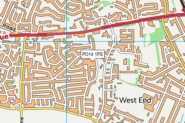 PO14 1PS map - OS VectorMap District (Ordnance Survey)