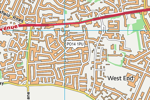 PO14 1PU map - OS VectorMap District (Ordnance Survey)