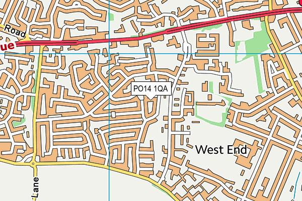 PO14 1QA map - OS VectorMap District (Ordnance Survey)