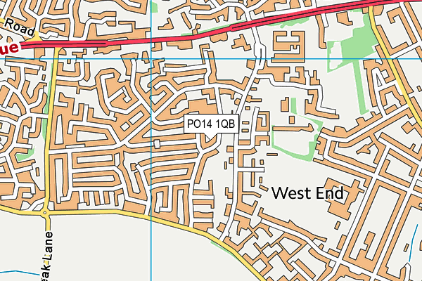 PO14 1QB map - OS VectorMap District (Ordnance Survey)