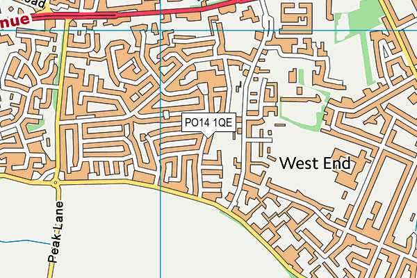 PO14 1QE map - OS VectorMap District (Ordnance Survey)