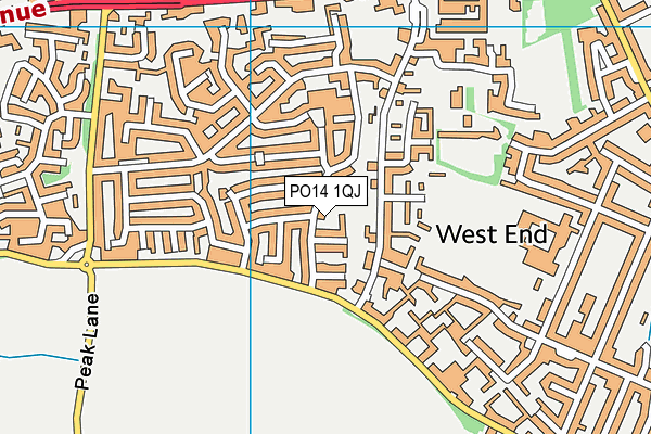 PO14 1QJ map - OS VectorMap District (Ordnance Survey)