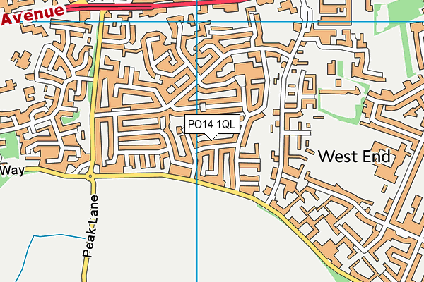 PO14 1QL map - OS VectorMap District (Ordnance Survey)