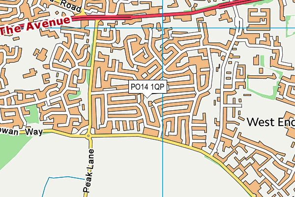 PO14 1QP map - OS VectorMap District (Ordnance Survey)