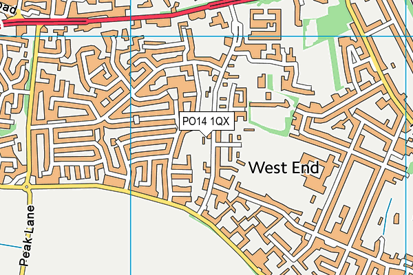 PO14 1QX map - OS VectorMap District (Ordnance Survey)