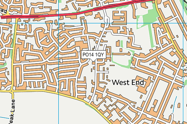 PO14 1QY map - OS VectorMap District (Ordnance Survey)