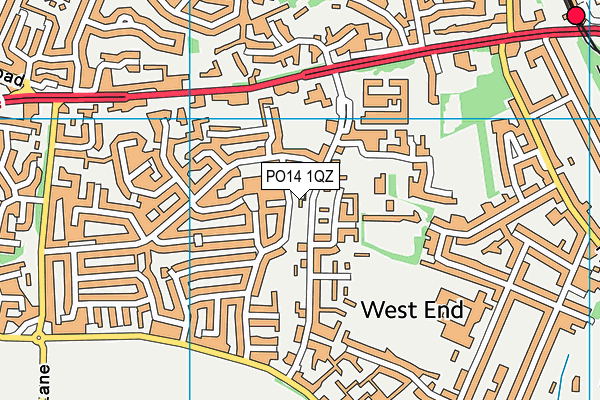 PO14 1QZ map - OS VectorMap District (Ordnance Survey)