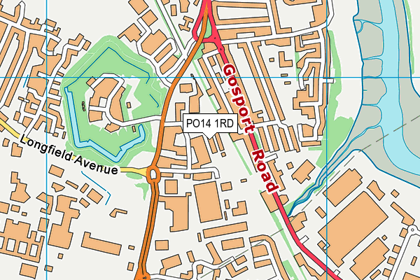 PO14 1RD map - OS VectorMap District (Ordnance Survey)