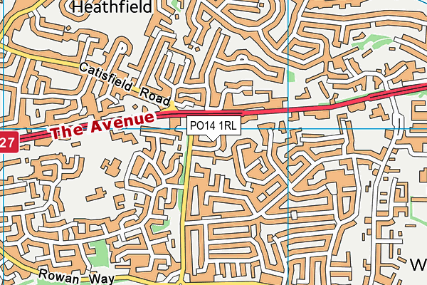 PO14 1RL map - OS VectorMap District (Ordnance Survey)