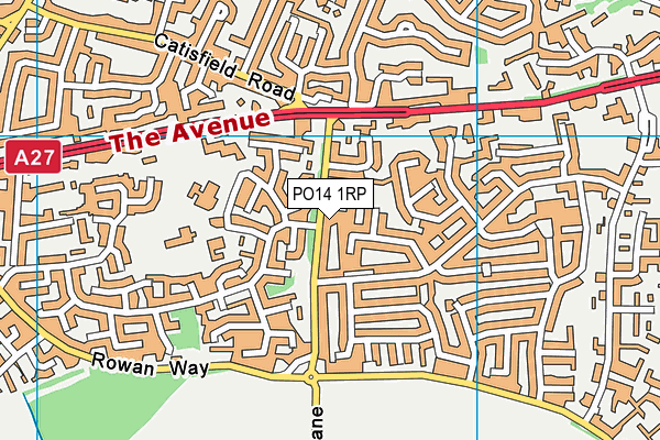 PO14 1RP map - OS VectorMap District (Ordnance Survey)