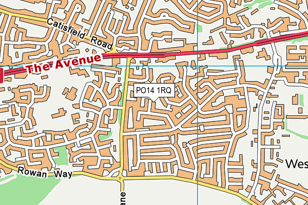 PO14 1RQ map - OS VectorMap District (Ordnance Survey)