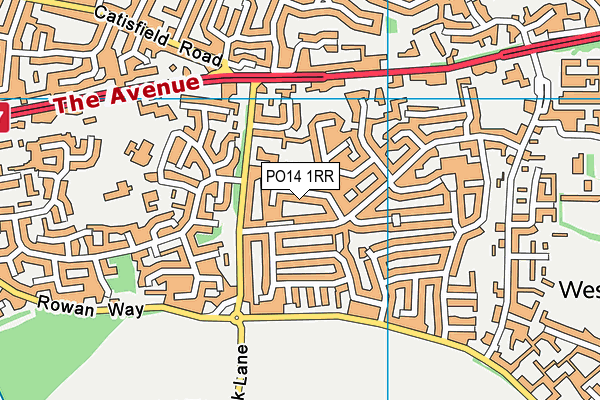 PO14 1RR map - OS VectorMap District (Ordnance Survey)