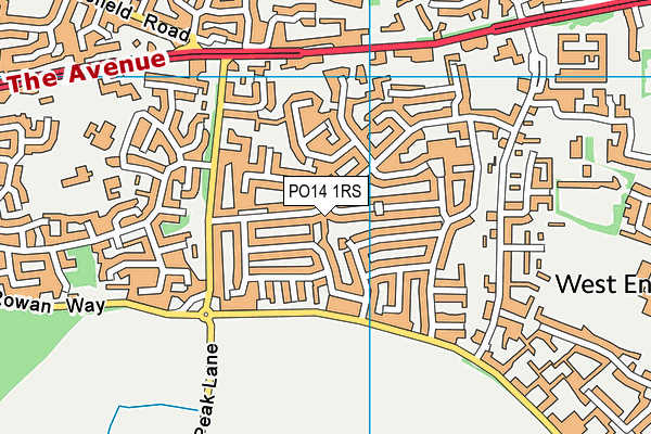 PO14 1RS map - OS VectorMap District (Ordnance Survey)