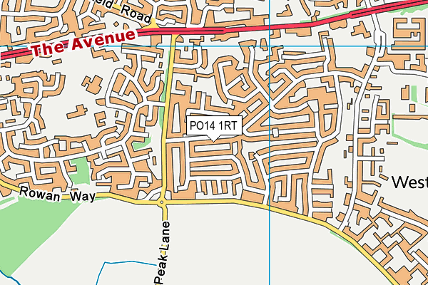 PO14 1RT map - OS VectorMap District (Ordnance Survey)