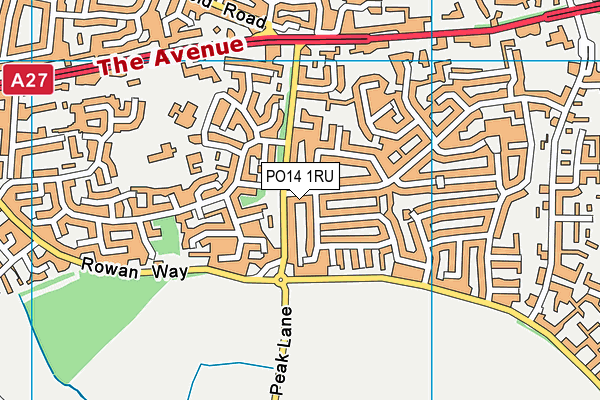 PO14 1RU map - OS VectorMap District (Ordnance Survey)