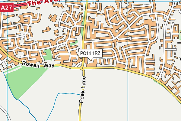 PO14 1RZ map - OS VectorMap District (Ordnance Survey)