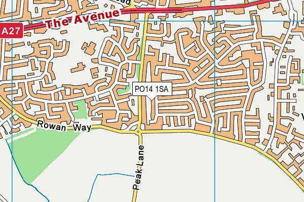 PO14 1SA map - OS VectorMap District (Ordnance Survey)