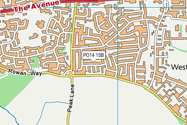 PO14 1SB map - OS VectorMap District (Ordnance Survey)