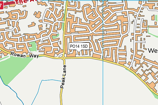 PO14 1SD map - OS VectorMap District (Ordnance Survey)