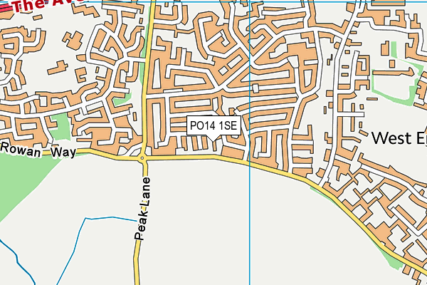 PO14 1SE map - OS VectorMap District (Ordnance Survey)