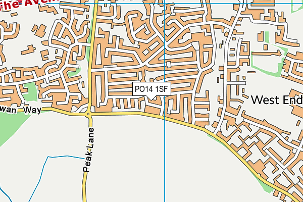 PO14 1SF map - OS VectorMap District (Ordnance Survey)