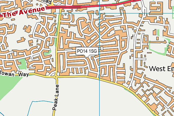 PO14 1SG map - OS VectorMap District (Ordnance Survey)