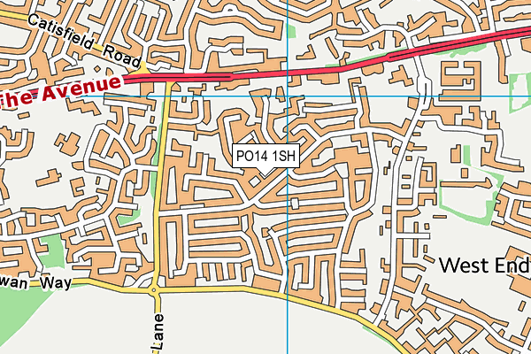 PO14 1SH map - OS VectorMap District (Ordnance Survey)