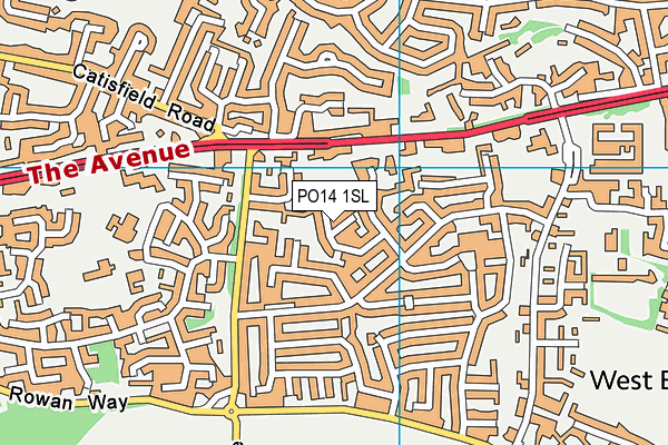 PO14 1SL map - OS VectorMap District (Ordnance Survey)
