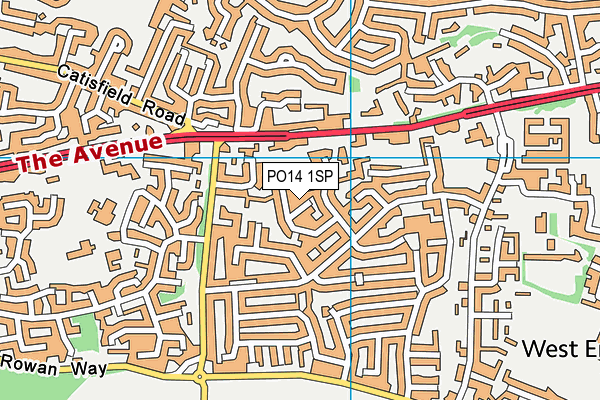 PO14 1SP map - OS VectorMap District (Ordnance Survey)