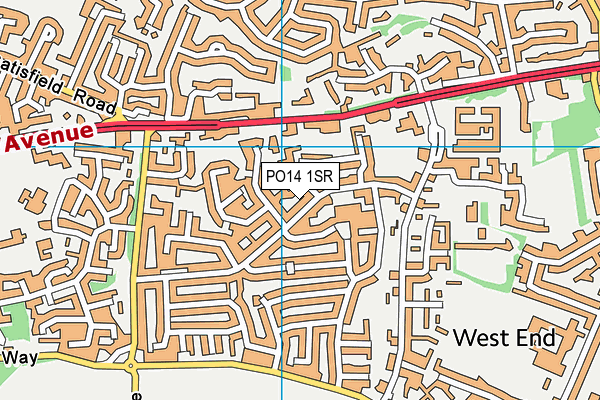 PO14 1SR map - OS VectorMap District (Ordnance Survey)