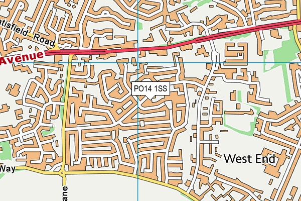 PO14 1SS map - OS VectorMap District (Ordnance Survey)