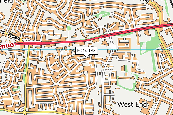 PO14 1SX map - OS VectorMap District (Ordnance Survey)